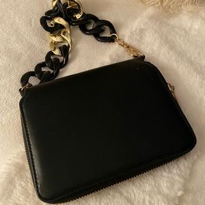 Wristlet/Wallet on Black/Gold Acrylic Chain